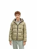 TOM TAILOR Denim Giacca con Cappuccio Rimovibile, Uomo, Verde (Dusty Olive Wording Design 30503), S