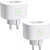 Meross Presa intelligente WiFi 16A 3840W, Presa Smart con Telecomando compatibile con Alexa, Google Home e SmartThings, WiFi Smart Plug 2 Pezzi
