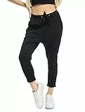 Urban Classics Pantaloni da Donna Open Edge Terry Turn Up Sportivi, Nero (Black 00007)