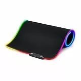 DR1TECH Anka+ Pro Tappetino Mouse XXL da Gaming con LED per Scrivania [80x30cm] - MousePad per PC Ergonomico, Waterproof e Antiscivolo - Design Unico con Massima Scorrevolezza