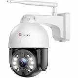 Ctronics 4K 8MP 5X Zoom Ottico Telecamera Wi-Fi Esterno, IP Videocamera Sorveglianza 2,4/5Ghz Rilevamento Persone/Veicoli/Animali Auto Tracking 50M Visione Notturna a Colori Audio a 2 Vie