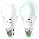 EXTRASTAR Lampadina Con Sensore, E27 Lampadine LED con Sensore Crepuscolare da Esterno, Auto On/Off, 9W bianco freddo 6500K per Veranda Giardino Porta d'ingresso Corridoio 2 pezzis