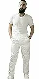 Pantaloni da Lavoro,per Cuoco, Cucina, Pizzaiolo,Panettiere,Infermiere,Pasticciere,Alimentari,Unisex,Made in Italy (L, Bianco)