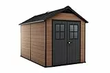 Keter Casetta da Giardino Newton 7511, Effetto Legno, Marrone, 7,2 m², 228x350x252H cm