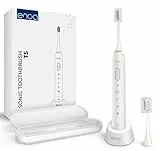 Spazzolino Elettrico ENOA con Tecnologia Sonica, Ricaricabile con USB, 3 Livelli di Intensità e 5 Programmi, Lunga Durata Batteria 30 Giorni, IPX7, Custodia da Viaggio, 2 Testine