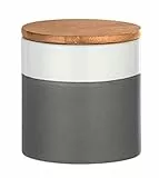 WENKO Barattolo Malta, 0,45 l per scorte, salvafreschezza con coperchio in bambù e guarnizione in silicone, ermetico, salva aroma, ceramica, Ø 10 x 11 cm, colori vari