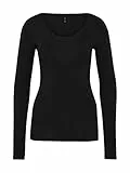 ONLY Onllive Love Life L/S Oneck Top Noos Jrs T-Shirt, Nero, S Donna