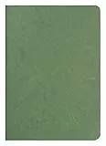 Clairefontaine 733103C collezione Age Bag Un taccuino a punto metallico Verde - A5 14,8x21 cm - 96 pagine a tinta Unità bianche - carta 90g - Copertina carta Lustrée a grana effetto cuoio