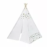 Baroni Toys Tenda Giocattolo per Bambini Bianca, Tenda da Gioco Bambini 3+, Borsa per il Trasporto, Tenda Indiana per Bambini per Interni e Esterni