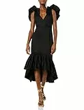 Making The Cut Stagione 3 Episodio 1 Vestito Midi A Balze Ispirato Al Look Vincente Di Sienna, Nero, 3X, Plus Size