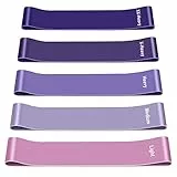 Elastici Fitness [Set di 5], Fasce Elastiche Fitness con 5 Livelli di Ressistenza, Dermocompatibile Bande Elastiche Fitness per Yoga, Pilates, Glutei, Allenamento, Crossfit