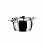 Alessi AJM101/16 Pots&Pans Casseruola a Due Manici, in Acciaio Inossidabile 18/10 Lucido, 160 cl