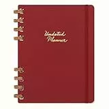 Moleskine Agenda Non Datata, Agenda a Spirale di 12 Mesi con Copertina Rigida, Formato XL 20 x 25 cm, Crush Cherry