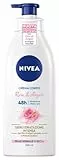 NIVEA Crema Corpo Rosa e Argan Pump da 500 ml, Crema Corpo Addolcente per Pelli Normali e Secche, Crema Corpo Idratante con Olio di Argan e Profumo di Rosa