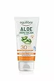 Equilibra Solari, Aloe Crema Solare SPF 30 Travel Size, a Base di Aloe Vera, Vitamina C ed E, Olio di Argan, di Cocco e Burro di Karité, Per un'Abbronzatura Sana e Naturale, Water Resistant, 75ml