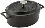 Pentole Agnelli Coghsop12625m - Casseruola Ovale In Ghisa Con 2 Maniglie, Nero (Opaco), 25 x 20 Cm, 1 Pezzo