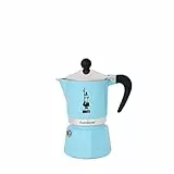 Bialetti Rainbow Caffettiera Colorata, Alluminio, Azzurro, 1 Tazza