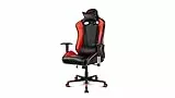 DRIFT Gaming Chair -DR85BR - Sedia da gioco professionale, similpelle, braccioli 2D, pistone classe 4, seduta regolabile e regolabile, schienale reclinabile, cuscini lombari e cervicali, nero/rosso
