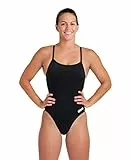 arena Solid Challenge Team Costume Intero Donna, Costume Donna ad Asciugatura Rapida, Costume da Bagno Sportivo in Tessuto MaxLife Eco con Massima Resistenza al Cloro e Protezione UV UPF 50+