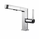 Rubinetto con Doccetta Estraibile Per Lavandino Bagno, Miscelatore Lavabo a 2 Modalità, Cromato