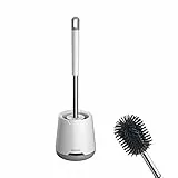 Ibergrif M34152 - Spazzolone wc, Scopino per WC con Set Di Supporti Ad Asciugatura Rapida, Scopino Bagno e Supporto in Silicone Morbido, Bianco