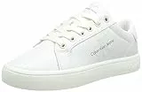 Calvin Klein Jeans Classic Cupsole Laceup Lth Wn, Sneaker Donna, Bianco Brillante e Bianco Crema, 39 EU