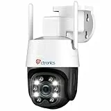 Ctronics 3G/4G LTE Telecamera Esterno con SIM Card Inclusa, PTZ Videocamera Sorveglianza, Visione Notturna Colori 20m, Rilevazione Umana, Auto Tracking, Audio Bidirezionale (NO WiFi)