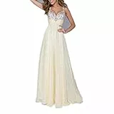 NOBRAND Explosive - Abito da donna in chiffon con bretelle e paillettes Albicocca M