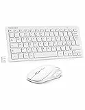 TECKNET Set Tastiera e Mouse Wireless, Tastiera Wireless 2.4G e Mouse Silenzioso con Ricevitore Nano USB, 12 Scorciatoie Multimediali per Computer, PC, Laptop, Desktop, Smart TV Android