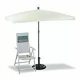 Relaxdays 10020902_126 Ombrellone da Giardino, Spiaggia, Forma Rettangolare, Naturale, 120x200x240 cm