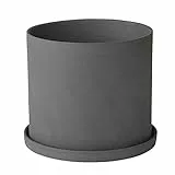 blomus - Vaso per erbe aromatiche Nona misura S, tono grigio morbido, elegante accessorio per la casa, colore peltro (65974)