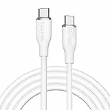VOLTME Cavo USB C USB C(2.0) 1,8m Bianco, Cavo USB Type-C Ricarica Rapida Silicone Morbido 480 Mbps Cavo Tipo C 3A per Samsung Galaxy S22/S21/Note, Macbook Air/Pro, iPad Pro, Pixel, Huawei, Switch