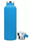 NERTHUS FIH 764-Thermos con Tappo a Doppia Parete, per Freddi e Caldi, in Acciaio Inox, 750 ML, Senza BPA, 18/8, 18, Blu