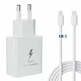 Caricatore USB C 25W Per Samsung, Caricabatterie USB C per Samsung A14/A13/A33/A34/A23/A53/ A52/ A54/S23/S23+/S23 Ultra/ S22/ S21/M33/xiaomi/huawei Caricabatterie rapido da 25W con cavo da 2M