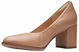 Clarks Freva55 Court, Pump Donna, Praline Leather, 42 EU