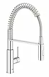 GROHE Get, rubinetto per lavello da cucina, miscelatore monocomando a 2 getti, rubinetto con doccia estraibile professionale, installazione rapida, cromato, 30361000 (importazione tedesca)