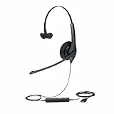 Jabra Biz 1500 USB-A Cuffie Mono On-Ear, Cuffie con cavo e Microfono con Cancellazione del Rumore, Unità di Controllo e Protezione dai Picchi di Volume, Telefoni Fissi e Softphone