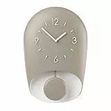 Guzzini Bell Home Orologio da Parete con Pendolo, Acrilonitrile-butadiene-stirene, Mechanism, Grigio Tortora, 04