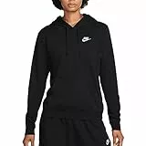 Nike Club FLC Std Felpa con Cappuccio Black/White S