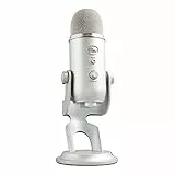 Blue Yeti Microfono USB per Registrazione, Streaming, Gaming, Podcasting su PC e Mac, Mic a Condensatore per Laptop o Computer, Effetti Blue VO!CE, Stand Regolabile, Plug and Play - Argento