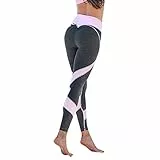 Homebaby A Forma di Cuore Leggings Sportivi Donna - Maglia Eleganti Leggings Sport Opaco Yoga Fitness Spandex Palestra Pantaloni Leggins Push Up - Pantaloni Tuta Donna (M, Grigio)