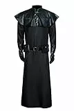 NUWIND Plague Doctor Costume Cosplay di Halloween Steampunk Medievale Fancy Dress Veste Abito Nero Giochi di Ruolo per Adulti (S)