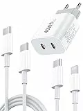 [Certificato Apple MFi] Caricabatterie Rapido per iPhone, 20W USB C a Doppia Porta con Cavo Lightning e Cavo USBC 2M, per iPhone 14/14 Pro/13/13 Pro/12/12Pro/11/11Pro/SE/XS Max/XR/XS/X/8/iPad,Samsung