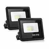 ELEING 2 * 10W Faretto LED da Esterno, 800LM Faro da Esterni, Bianco Caldo 3000K Proiettore Faretti Ip66 Impermeabile Luce, LED Fari Illuminazione Per Parcheggio, Ingresso, Magazzino, Giardino