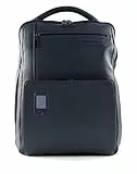 PIQUADRO Akron, Zaino in Pelle Porta Computer Uomo, Blu