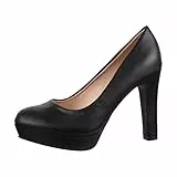Elara Jumex Tacchi Alti da Donna Plateau Chunkyrayan ZZ22321 Black-38