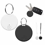 AVCXEC Localizzatore Chiavi, 2 Pcs Localizzatore GPS, Trasmettitore Wireless Portachiavi Key Finder Gps Con App,Bluetooth Tracker per Chiavi,Portafogli,Portachiavi per Auto Compatibile con Ios Android