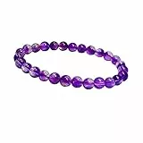 SNBRACE-6656 - Braccialetto in quarzo rutilato Super Seven, braccialetto super 7, viola da 6,6 mm, braccialetto rutilato da 17,8 cm, colore: viola, 7 inches, Pietra, Nessuna pietra preziosa