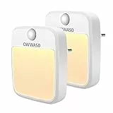 owwasd Luce Notturna LED,[2 Pezzi] Luce Notturna Bambini 15-100% Stepless Dimming con 3 modalità(Acceso/Auto/Spegnimento), Luce Notturna da Presa per cameretta, camera da letto, scale, corridoio