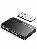 UGREEN 40234, HDMI Switch 4K, Commutatore HDMI 3 In 1 Out con Telecomando Wireless IR per PS3, PS4, Xbox One, TV Stick, PC, TV ecc